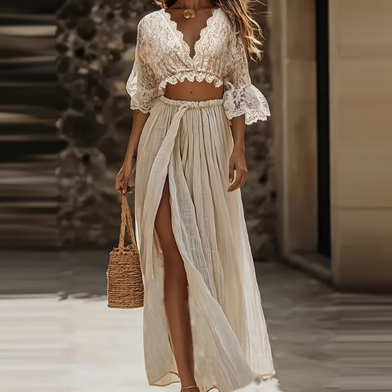 V Vintage Fashion - Completo da donna elegante con top