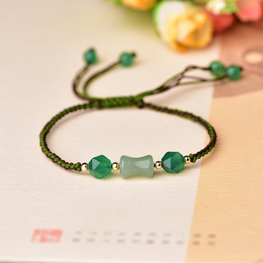 Vintage Fashion Designer - Braccialetti con perline di giada naturale