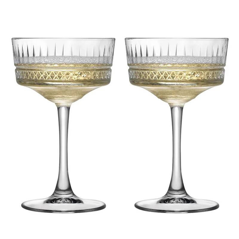 Vintage Fashion Eu - 2 Pezzi Bicchieri da Martini Intagliati,