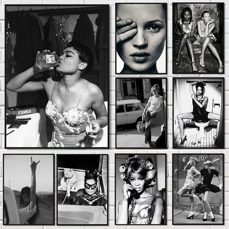 Vintage Vogue Fashion Poster - Moda vintage Nero Bianco Fotografia Jane