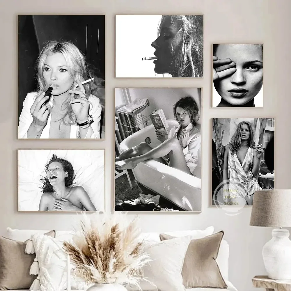 Vintage Vogue Fashion Poster - Vintage Sexy Supermodelo Kate Moss Poster
