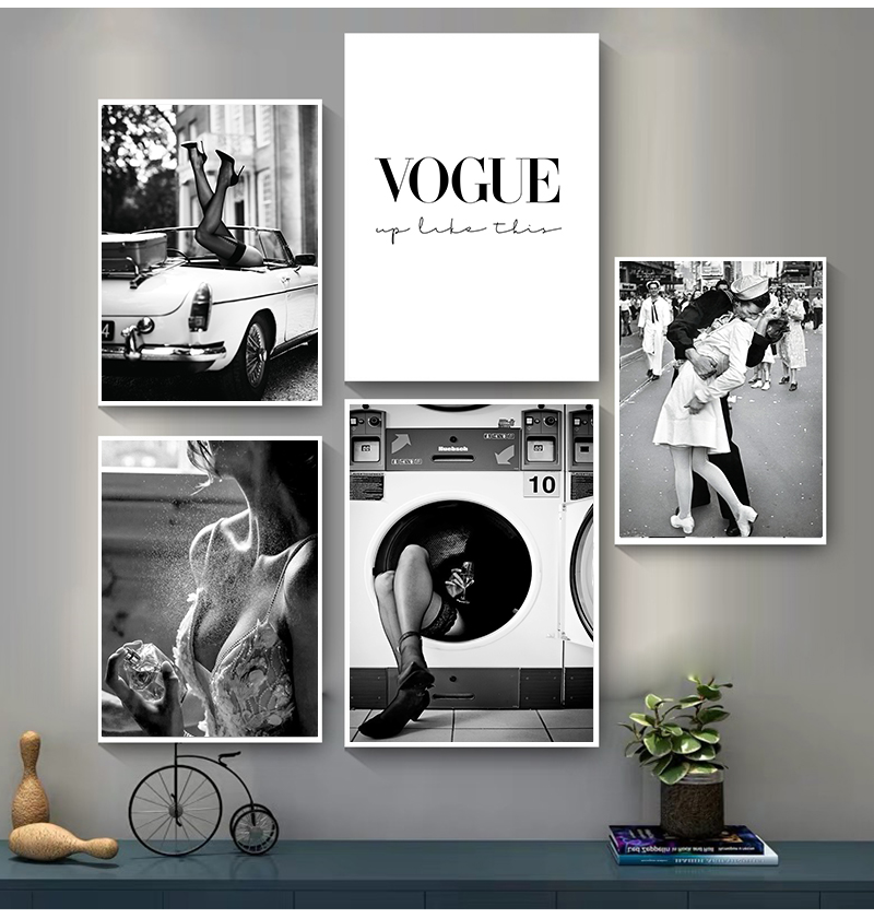 Vintage Vogue Fashion Poster - Quadri Donna per Soggiorno, Stile Vintage,