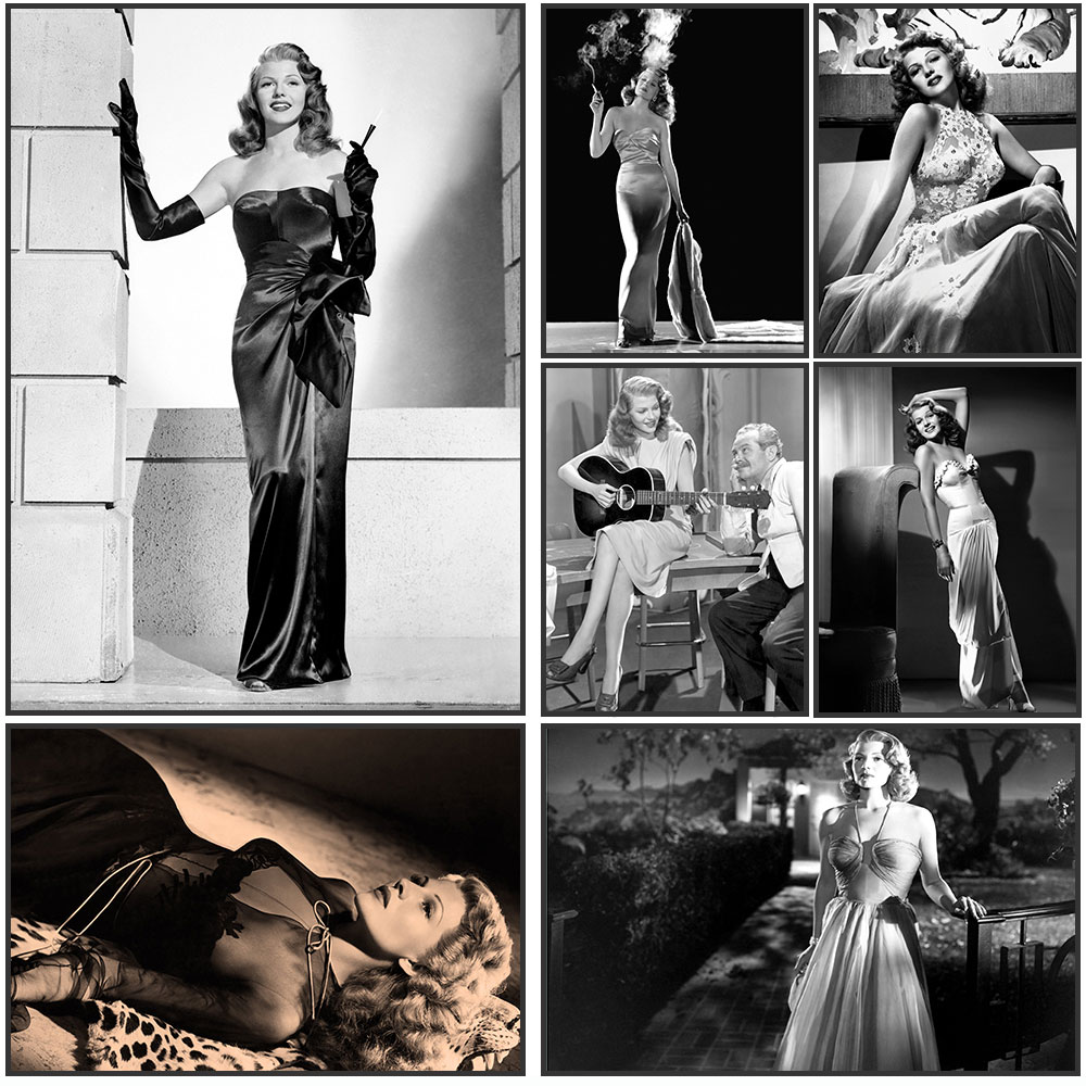 Vintage Fashion Photography - Poster di Rita Hayworth, bianco e