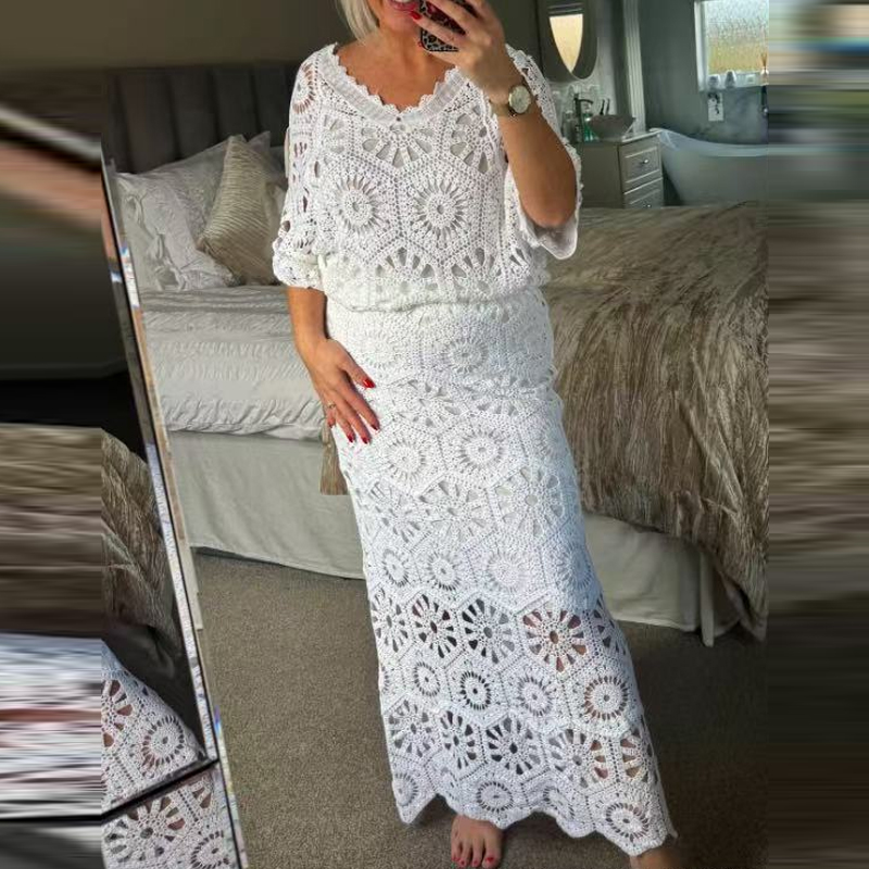 V Vintage Fashion - Completo Elegante da Festa con Maniche