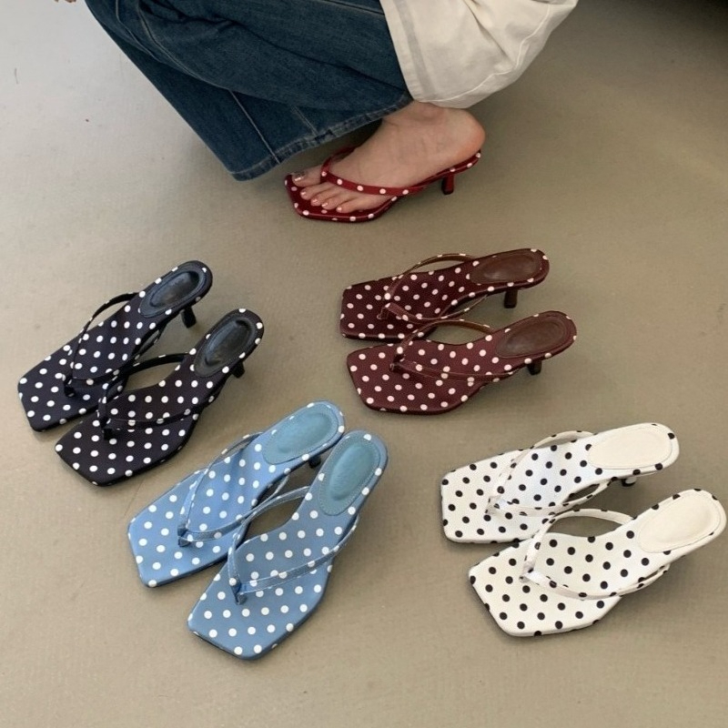 V Vintage Fashion - Sandali Slip-On alla Moda, Stile Retrò