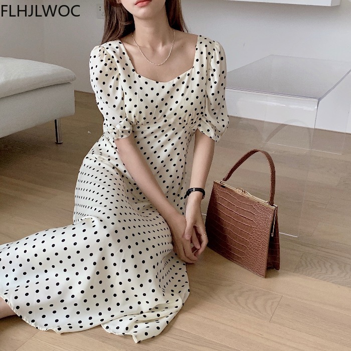 Abito lungo lungo Chic a pois  - Vintage Fashion Korea recensione e prezzo