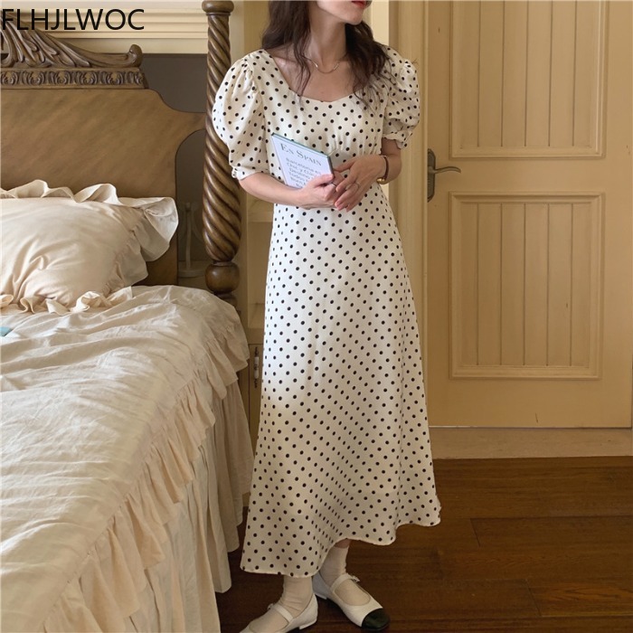 Abito lungo lungo Chic a pois  - Vintage Fashion Korea recensione e prezzo