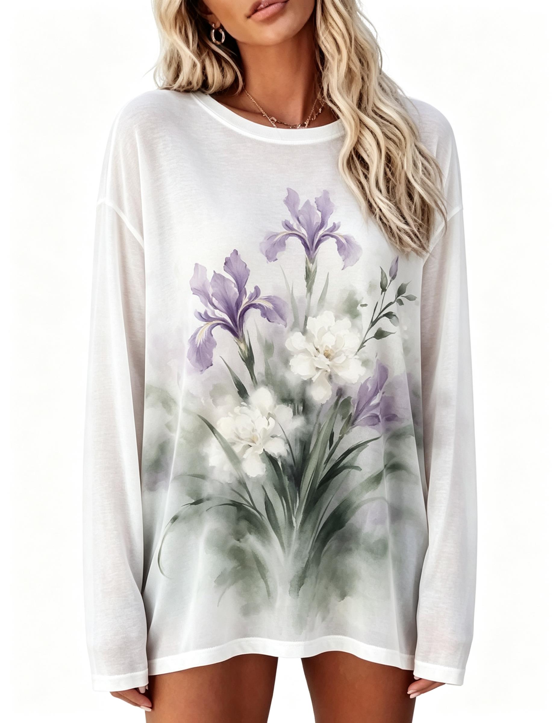 Maglietta a Maniche Lunghe da  - Printed Floral Shirt recensione e prezzo