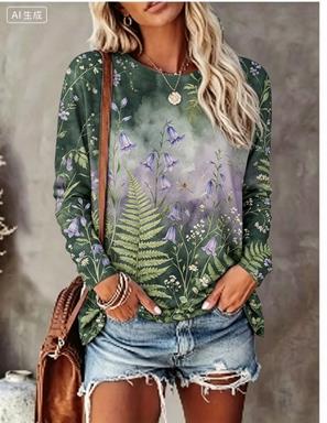 Maglietta a Maniche Lunghe da  - Printed Floral Shirt recensione e prezzo