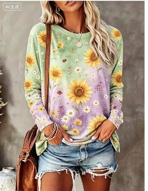 Maglietta a Maniche Lunghe da  - Printed Floral Shirt recensione e prezzo