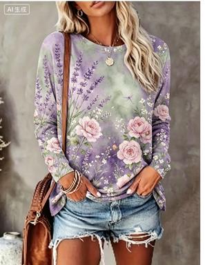 Maglietta a Maniche Lunghe da  - Printed Floral Shirt recensione e prezzo